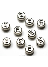 NEW! 1 Letter E Quality Silver Plated Round Alphabet Bead 7mm ~ Ideal For Occasion Name Bracelets, Card Making & Other Craft Activities